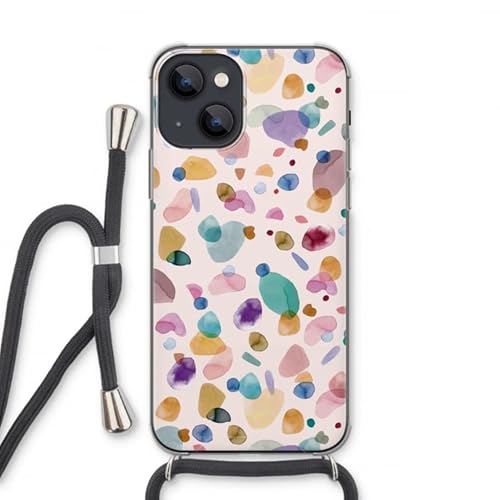 Case Company.® - Handykette für iPhone 13 Handyhülle mit hochwertiger Kordel zum Umhängen - Terrazzo Memphis - Smartphone Crossbody - Schutz auf Allen Seiten und am Bildschirmrand von Case Company.