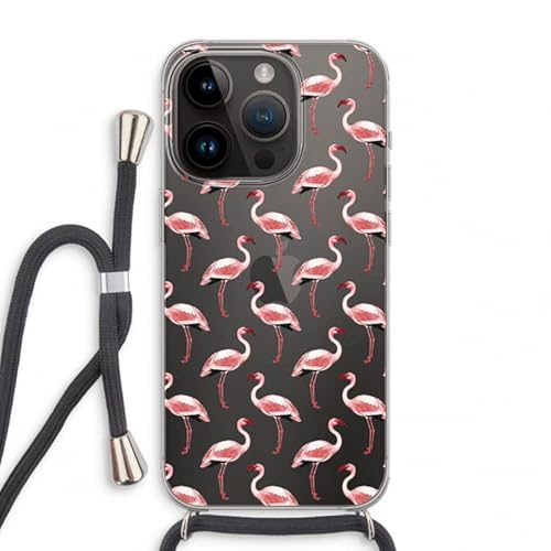 Case Company.® - Handykette für iPhone 14 Pro Handyhülle mit hochwertiger Kordel zum Umhängen - Flamingo grün - Smartphone Crossbody - Schutz auf Allen Seiten und am Bildschirmrand von Case Company.