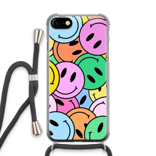 Case Company.® - Handykette für iPhone SE 2020 Handyhülle mit hochwertiger Kordel zum Umhängen - Smiley N°1 - Smartphone Crossbody - Schutz auf Allen Seiten und am Bildschirmrand von Case Company.