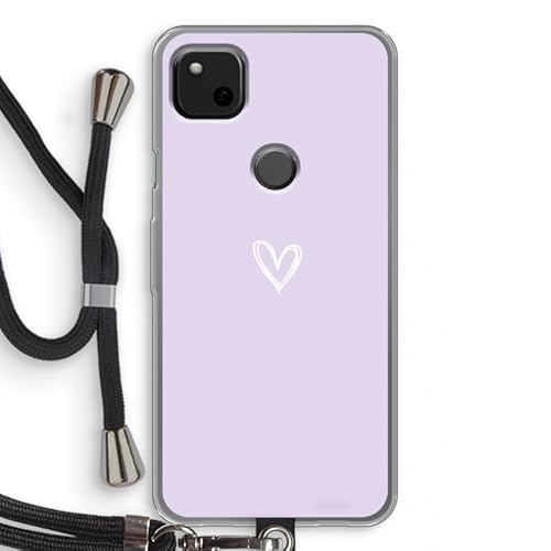 Case Company.® - Handykette fürGoogle Pixel 4a Handyhülle mit hochwertiger Kordel zum Umhängen - Kleines Herz violett - Smartphone Crossbody - Schutz auf Allen Seiten und am Bildschirmrand von Case Company.