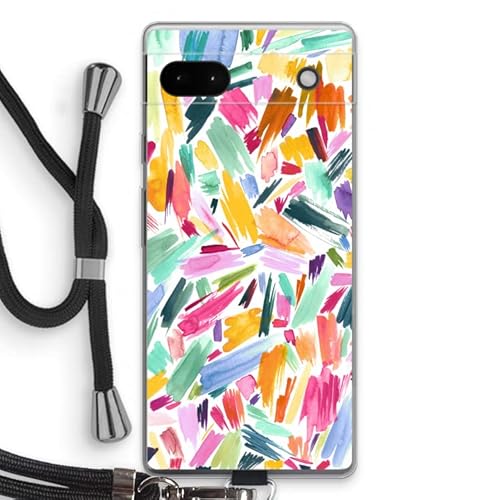 Case Company.® - Handykette fürGoogle Pixel 6a Handyhülle mit hochwertiger Kordel zum Umhängen - Watercolor Brushstrokes - Smartphone Crossbody - Schutz auf Allen Seiten und am Bildschirmrand von Case Company.