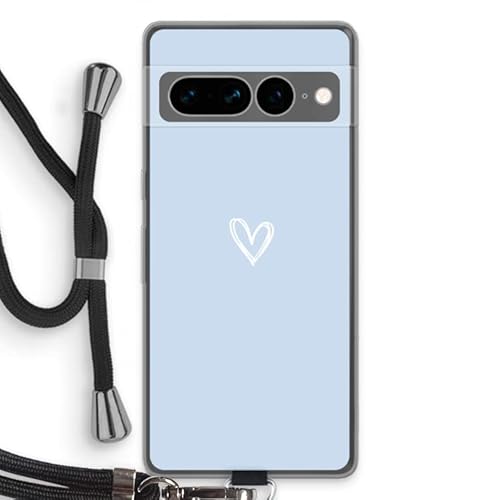 Case Company.® - Handykette fürGoogle Pixel 7 Pro Handyhülle mit hochwertiger Kordel zum Umhängen - Kleines Herz Blau - Smartphone Crossbody - Schutz auf Allen Seiten und am Bildschirmrand von Case Company.