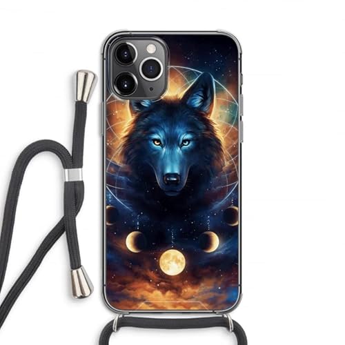 Case Company.® - Handykette füriPhone 11 Pro Handyhülle mit hochwertiger Kordel zum Umhängen - Wolf Dreamcatcher - Smartphone Crossbody - Schutz auf Allen Seiten und am Bildschirmrand von Case Company.