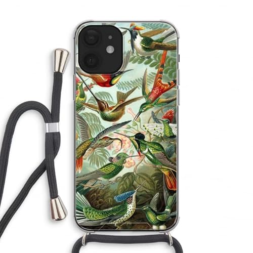 Case Company.® - Handykette füriPhone 12 Mini Handyhülle mit hochwertiger Kordel zum Umhängen - Haeckel Trochilidae - Smartphone Crossbody - Schutz auf Allen Seiten und am Bildschirmrand von Case Company.