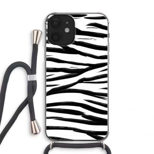 Case Company.® - Handykette füriPhone 12 Mini Handyhülle mit hochwertiger Kordel zum Umhängen - Zebra Pattern - Smartphone Crossbody - Schutz auf Allen Seiten und am Bildschirmrand von Case Company.