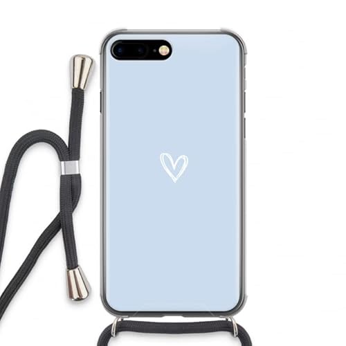 Case Company.® - Handykette füriPhone 8 Plus Handyhülle mit hochwertiger Kordel zum Umhängen - Kleines Herz Blau - Smartphone Crossbody - Schutz auf Allen Seiten und am Bildschirmrand von Case Company.