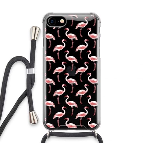 Case Company.® - Handykette füriPhone SE 2020 Handyhülle mit hochwertiger Kordel zum Umhängen - Flamingo grün - Smartphone Crossbody - Schutz auf Allen Seiten und am Bildschirmrand von Case Company.