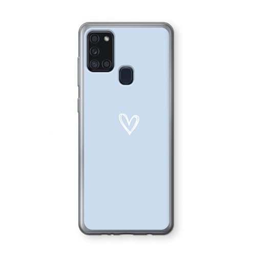 Case Company.® - Samsung Galaxy A21s Handyhülle - Kleines Herz Blau - Silikon Handyhülle - Schutz für alle Seiten und Bildschirmrand von Case Company.