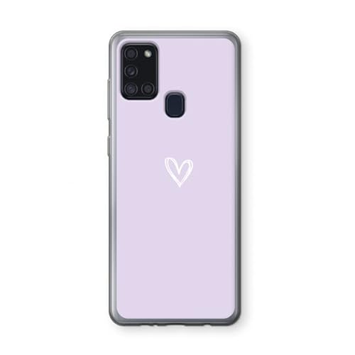 Case Company.® - Samsung Galaxy A21s Handyhülle - Kleines Herz violett - Silikon Handyhülle - Schutz für alle Seiten und Bildschirmrand von Case Company.