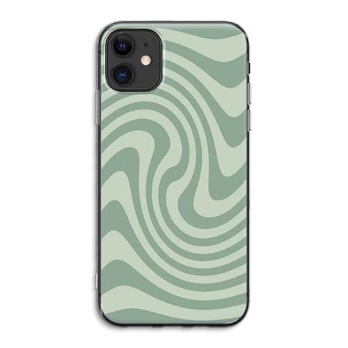 Case Company.® - iPhone 11 Handyhülle - Swirl Grün - Silikon Handyhülle - Schutz für alle Seiten und Bildschirmrand von Case Company.