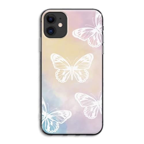 Case Company.® - iPhone 11 Handyhülle - White Butterfly - Silikon Handyhülle - Schutz für alle Seiten und Bildschirmrand von Case Company.