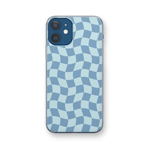 Case Company.® - iPhone 12 Handyhülle - Grid Blau - Silikon Handyhülle - Schutz für alle Seiten und Bildschirmrand von Case Company.