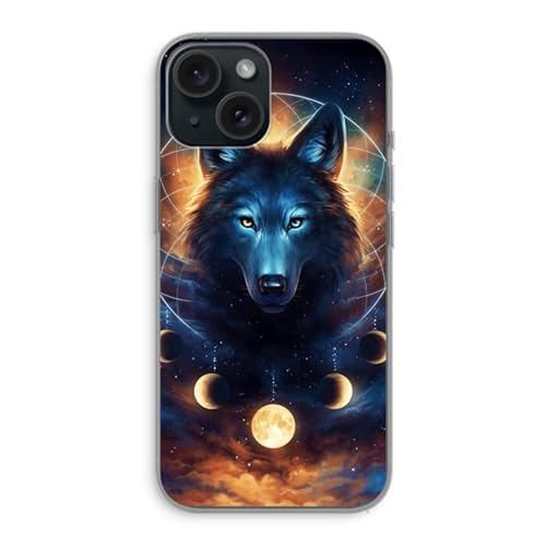 Case Company.® - iPhone 15 Handyhülle - Wolf Dreamcatcher - Silikon Handyhülle - Schutz für alle Seiten und Bildschirmrand von Case Company.