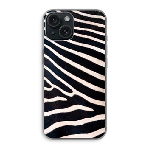 Case Company.® - iPhone 15 Handyhülle - Zebra - Silikon Handyhülle - Schutz für alle Seiten und Bildschirmrand von Case Company.