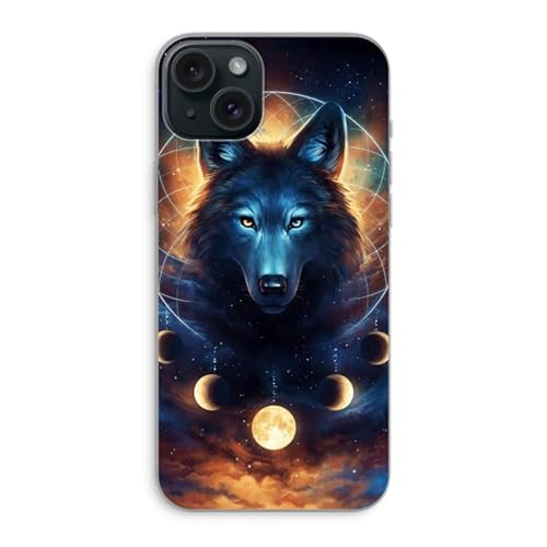 Case Company.® - iPhone 15 Plus Handyhülle - Wolf Dreamcatcher - Silikon Handyhülle - Schutz für alle Seiten und Bildschirmrand von Case Company.