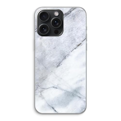 Case Company.® - iPhone 15 Pro Max Handyhülle - Weißer Marmor - Silikon Handyhülle - Schutz für alle Seiten und Bildschirmrand von Case Company.