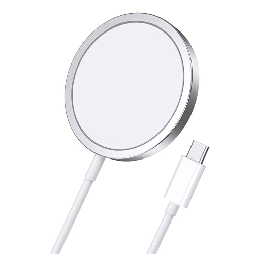 Apple MagSafe Ladegerät – neueste Version 【MFi-zertifiziert】Magnetisches kabelloses iPhone-Ladegerät, 15 W, magnetisches auf USB-C-Schnellladekabel (1 m), kompatibel mit iPhone 15/15 Pro Max/15 von Case Logic
