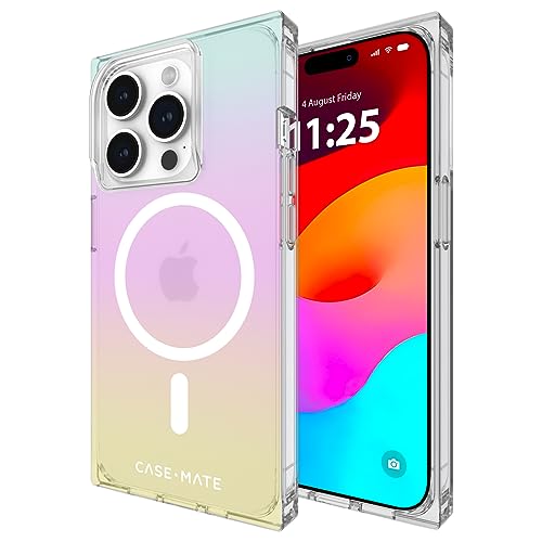 Case-Mate BLOX iPhone 15 Pro Hülle - Schillernder Regenbogen [3,6 m Fallschutz] [Kompatibel mit MagSafe] Magnetische Abdeckung mit quadratischen Kanten für iPhone 15 Pro 6,1 Zoll, Kratzfest, von Case-Mate