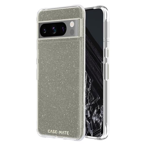 Case-Mate Google Pixel 8 Pro Hülle [6,7 Zoll, 2023] [3,6 m Fallschutz] [kabelloses Laden] Durchsichtige kristallgoldene Handyhülle für Google Pixel 8 Pro – luxuriöse Glitzer-Hülle, stoßfest, kratzfest von Case-Mate