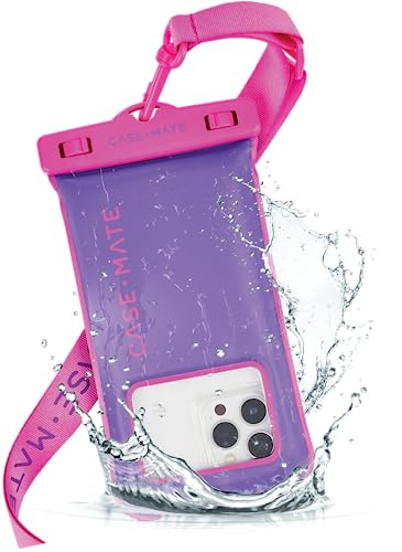 Case-Mate - IP68 wasserdichte Handytasche [Touchscreen-kompatibel] – Schwimmende wasserdichte Handyhülle mit Umhängeband für iPhone 14 Pro Max/ 13 Pro Max/ 12 Pro Max/ 11/ S23 Ultra – Purple Paradise von Case-Mate