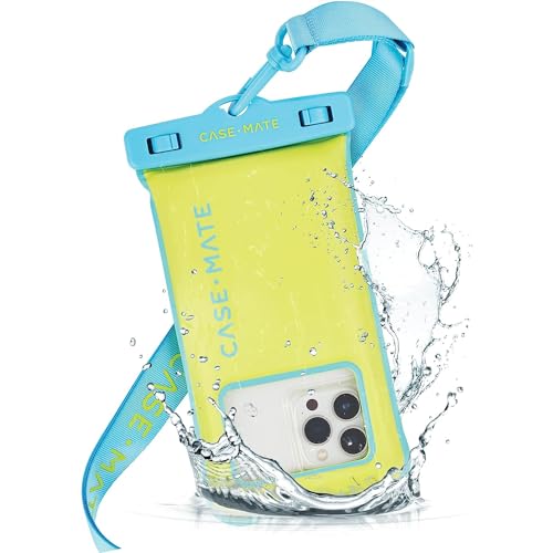 Case-Mate - IP68 wasserdichte Handytasche [Touchscreen-kompatibel] – schwimmende wasserdichte Handyhülle mit Umhängeband für iPhone 14 Pro Max/ 13 Pro Max/ 12 Pro Max/ 11/ S22 Ultra – Citrus Splash von Case-Mate