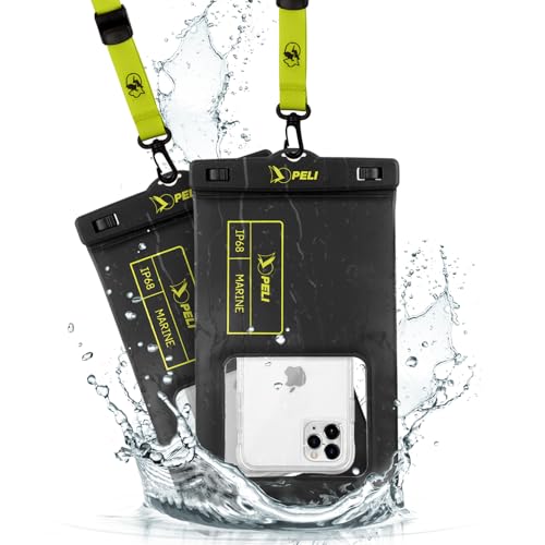 PELI Schutzhülle für iPhone 16 Pro Max/iPhone 15 Pro/14 Pro/13/12/S24, abnehmbares Umhängeband, Schwarz, Gelb, 2 Stück PELI Schutzhülle für iPhone 16 Pro Max/iPhone 15 Pro/14 Pro/13/12/S24, abnehmbares Umhängeband, Schwarz, Gelb, 2 Stück von PELI
