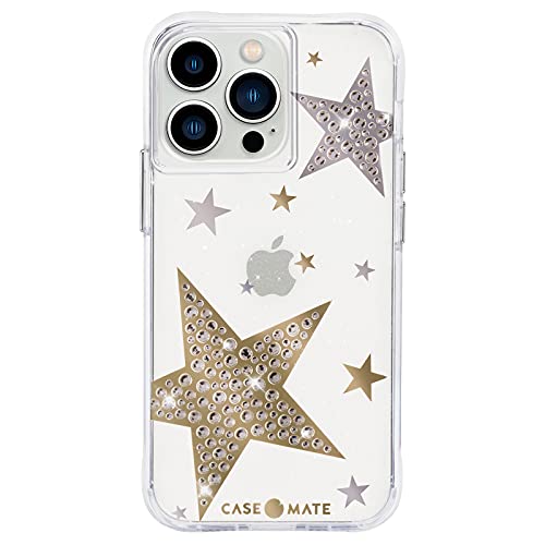 Case-Mate Sheer Superstar Case Schutzhülle kompatibel mit Apple iPhone 13 Pro Max Hülle Glitzer [Stoßfest | Sterne-Design | Anti-Kratzer | Fallschutz bis zu 3 m | Gepolsterte Ecken] - Transparent von Case-Mate