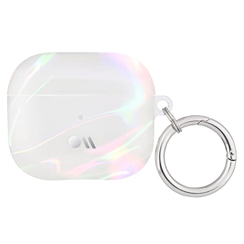 Case-Mate Soap Bubble Case Schutzhülle kompatibel mit Apple AirPods 3. Generation 2021 Hülle [Qi-ladefähig | Metallring | Aussparung für Lightning-Anschluss | Seifenblasen-Effekt] Transparent von Case-Mate
