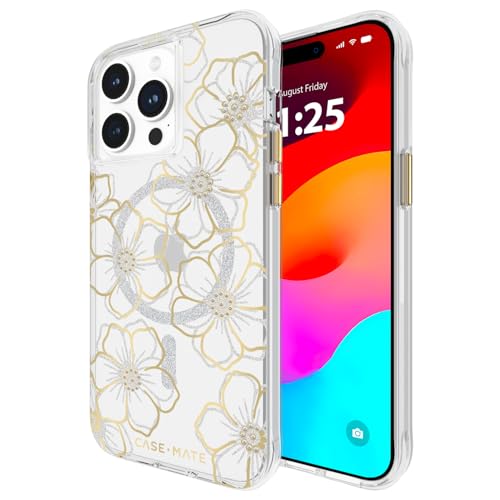 Case-Mate iPhone 15 Pro Max Hülle - Floral Gems [12 Fuß Fallschutz] [Kompatibel mit MagSafe] Magnetische Abdeckung mit glitzernden Strasssteinen für iPhone 15 Pro Max 6,7 Zoll, Kratzfest, stoßfest, von Case-Mate