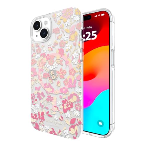 kate spade new york iPhone 15 Plus Hülle, kompatibel mit MagSafe - Blumenbeet Pink Ombre von Kate Spade New York