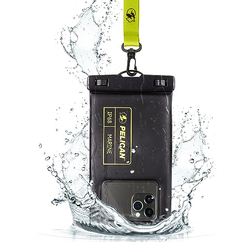 Pelican Marine – IP68 wasserdichte Handyhülle/Hülle (Normale Größe) – schwimmende, wasserdichte Handyhülle für iPhone 15 Pro Max/14 Pro Max/13 Pro Max/12/S24 Ultra – abnehmbares Umhängeband – von Pelican