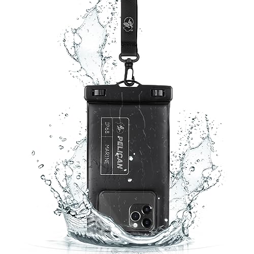 Pelican Marine – IP68 wasserdichte Handytasche/Hülle (normale Größe) – schwimmende wasserdichte Handyhülle – iPhone 14 Pro Max/ 13 Pro Max/12 Pro Max/ 11/ S22 Ultra/Pixel 7 – abnehmbares Umhängeband – von Pelican