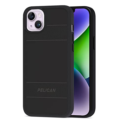 Pelican Protector Series – iPhone 14 Plus Hülle 6,7 Zoll [Kompatibel mit MagSafe] Magnetische Handyhülle mit Anti-Scratch Tech [4,5 m MIL-Grade Fallschutz] Schutzhülle für iPhone 14 Plus - Schwarz von Pelican