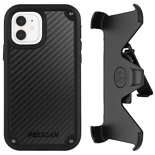 Pelican Shield Handyhülle für iPhone 12 Mini – Kevlar-Serie robuster Schutz, kabelloses Laden kompatibel, 3X Fallschutz in Militärqualität, stoßfest – inklusive Gürtelclip-Holster/Ständer – Schwarz Pelican Shield Handyhülle für iPhone 12 Mini – Kevlar-Serie robuster Schutz, kabelloses Laden kompatibel, 3X Fallschutz in Militärqualität, stoßfest – inklusive Gürtelclip-Holster/Ständer – Schwarz von Case-Mate