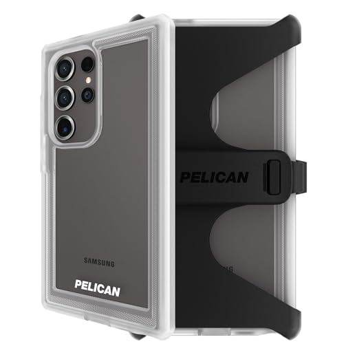 Pelican Voyager Schutzhülle für Samsung Galaxy S24 Ultra [6,8 Zoll] [5,5 m MIL-STD Fallschutz] [kabelloses Laden] Robuste Handyhülle für Samsung Galaxy S24 Ultra mit Gürtelclip-Holster-Ständer – von Pelican