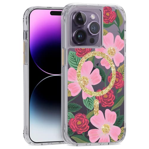 Rifle Paper Co. iPhone 14 Pro Hülle [kompatibel mit MagSafe] [3 m Fallschutz] Niedliche iPhone-Hülle 6,1 Zoll mit Blumenmuster, kratzfeste Technologie, stoßfestes Material, schlanke Passform – von Case-Mate