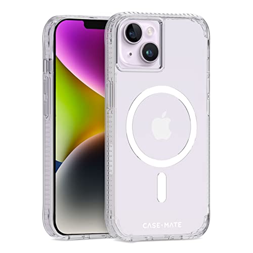 case-mate Tough Clear Plus MagSafe Case Schutzhülle kompatibel mit Apple iPhone 14 Hülle Durchsichtig [Recyceltes Material | 4,5 m Fallschutz | Integrierter MagSafe-Ring] - Transparent von Case-Mate