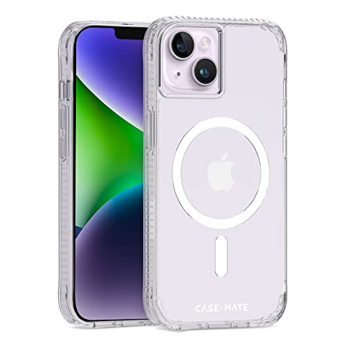 case-mate Tough Clear Plus MagSafe Case Schutzhülle kompatibel mit Apple iPhone 14 Plus Hülle Durchsichtig [Recyceltes Material | 4,5 m Fallschutz | Integrierter MagSafe-Ring] - Transparent von Case-Mate