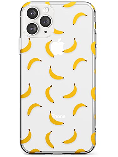 Banana Fruit Muster Transparent Dünn Handyhülle für iPhone 12 | 12 Pro TPU Schutzhülle Leicht Stark Cover mit Obst Süß Transparent Muster Bunt von Case Warehouse