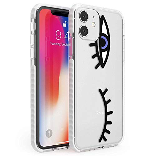 Blinzeln der Augen Transparent Muster Impact Hülle kompatibel mit iPhone 11 TPU Schutz Light Phone Tasche mit Pop-Art Wimpern Modisch Funky Klar von Case Warehouse