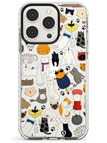 Cartoon Cat Collage - Color Impact Phone Case for iPhone 13 Pro TPU Protective Light Strong Cover with Cat Lover Pet Owner Cute Funny von Case Warehouse