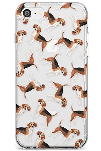 Case Warehouse Beagle Aquarell Hund Muster Slim Hülle kompatibel mit iPhone 7/8 / SE TPU Schutz Light Phone Tasche mit Transparent Haustier Klar Hundeliebhaber von Case Warehouse