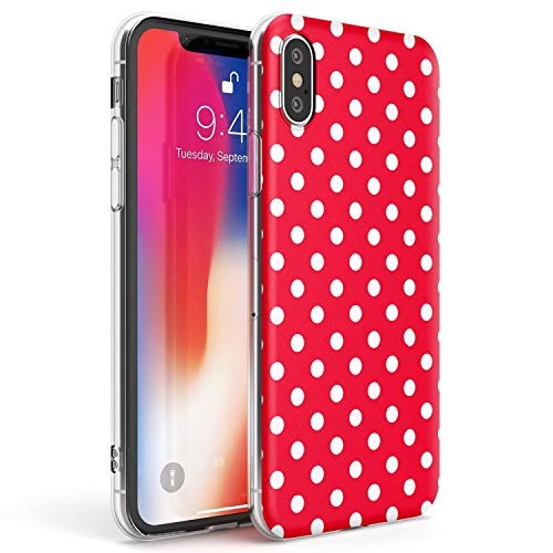 Case Warehouse Designer Lava Rote Punkte Slim Hülle kompatibel mit iPhone XS TPU Schutz Light Phone Tasche mit Hot Fashion Trend Mode Niedlich Trending von Case Warehouse