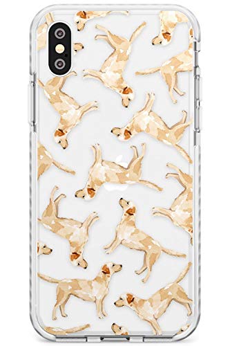 Case Warehouse Gelber Labrador-Aquarell Hund Muster Impact Hülle kompatibel mit iPhone XS TPU Schutz Light Phone Tasche mit Transparent Haustier Klar von Case Warehouse