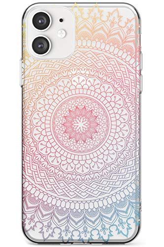 Case Warehouse Große Regenbogen-Mandala Transparent Slim Hülle kompatibel mit iPhone 11 TPU Schutz Light Phone Tasche mit Klar Muster Boho Geometrisch Orientalisch von Case Warehouse