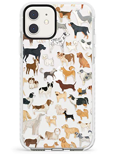 Case Warehouse Handgemalte Hunderassen Impact Handykette Hülle für iPhone 11 | Schutz Dual Layer Bumper TPU Silikon Hülle Muster Printed | Süss Bezaubernd Breeds Mischen Tiere von Case Warehouse