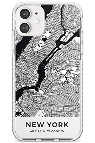 Case Warehouse Karte von New York, New York Impact Hülle kompatibel mit iPhone 11 TPU Schutz Light Phone Tasche mit Reise Fernweh Usa Stadt Streets von Case Warehouse