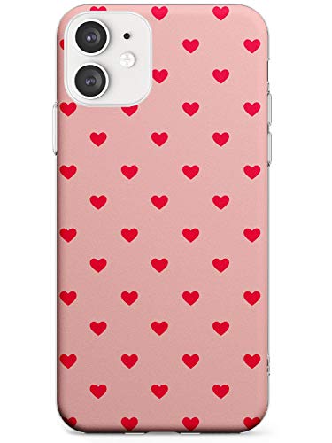 Case Warehouse Kleine Herz-Muster: Rot & Rosa Slim Hülle kompatibel mit iPhone 11 TPU Schutz Light Phone Tasche mit Niedlich Herzen Gemustert Formen Einfach von Case Warehouse