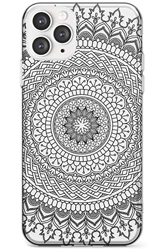 Case Warehouse Schwarz Mandala Transparent Slim Hülle kompatibel mit iPhone 11 Pro TPU Schutz Light Phone Tasche mit Klar Muster Boho Geometrisch Orientalisch von Case Warehouse