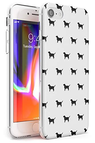 Case Warehouse Schwarzer Labrador-Hund Muster Slim Hülle kompatibel mit iPhone 7/8 / SE TPU Schutz Light Phone Tasche mit Haustier Hündchen Rasse Tier Design von Case Warehouse